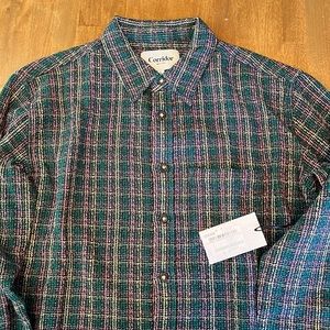 Corridor NYC Multicolor Snow Check Clubhouse Shirt large NWT